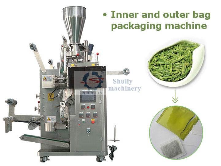 Inner and outer tea bag packaging machine